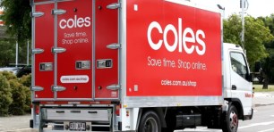 Coles delivery truck online shopping delivering groceries in 60 minutes